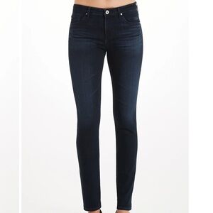 AG Adriano Goldschmied The Prima Mid Rise Cigarette Leg Jean Dark Blue 2…